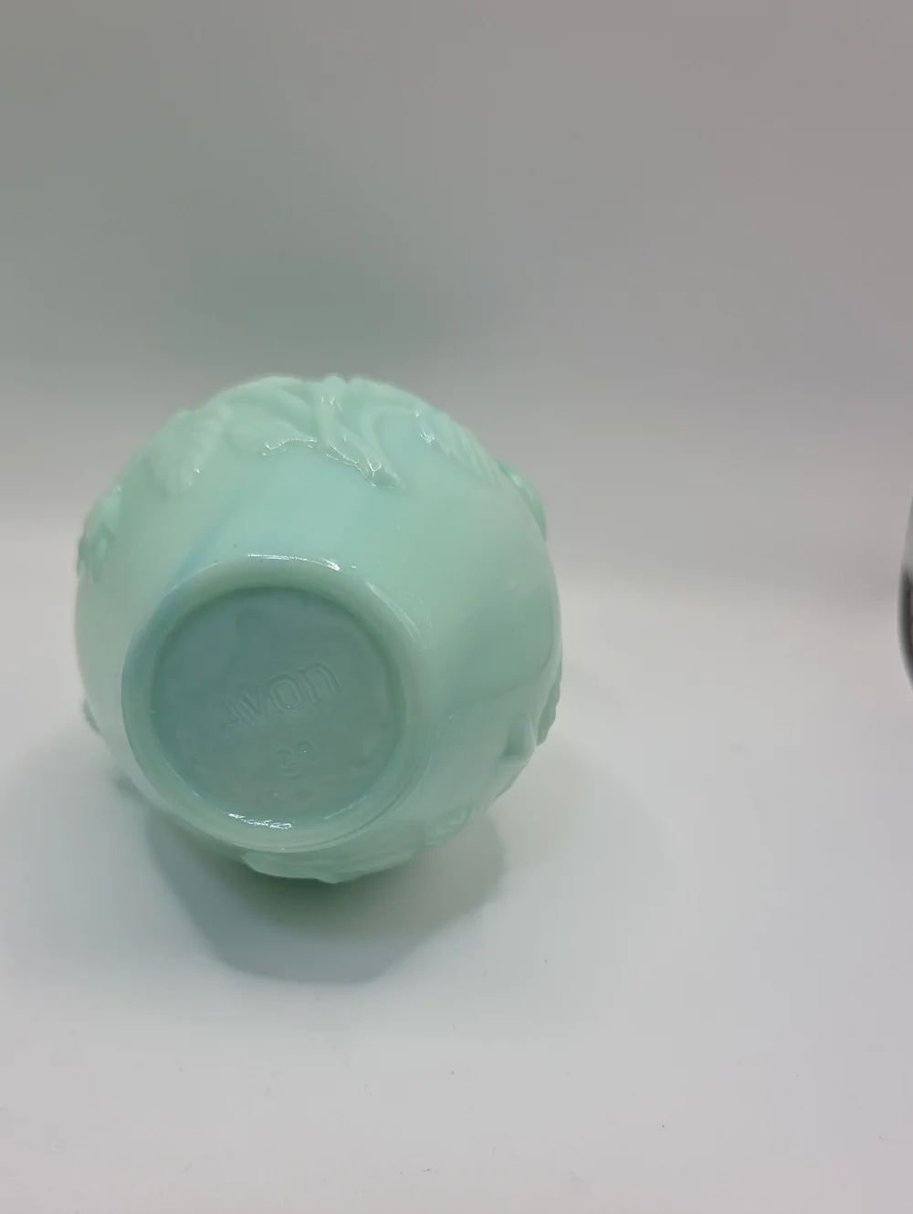 Avon Victorian Rose Milk Glass Pitcher And Bowl Teal Vintage